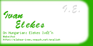 ivan elekes business card